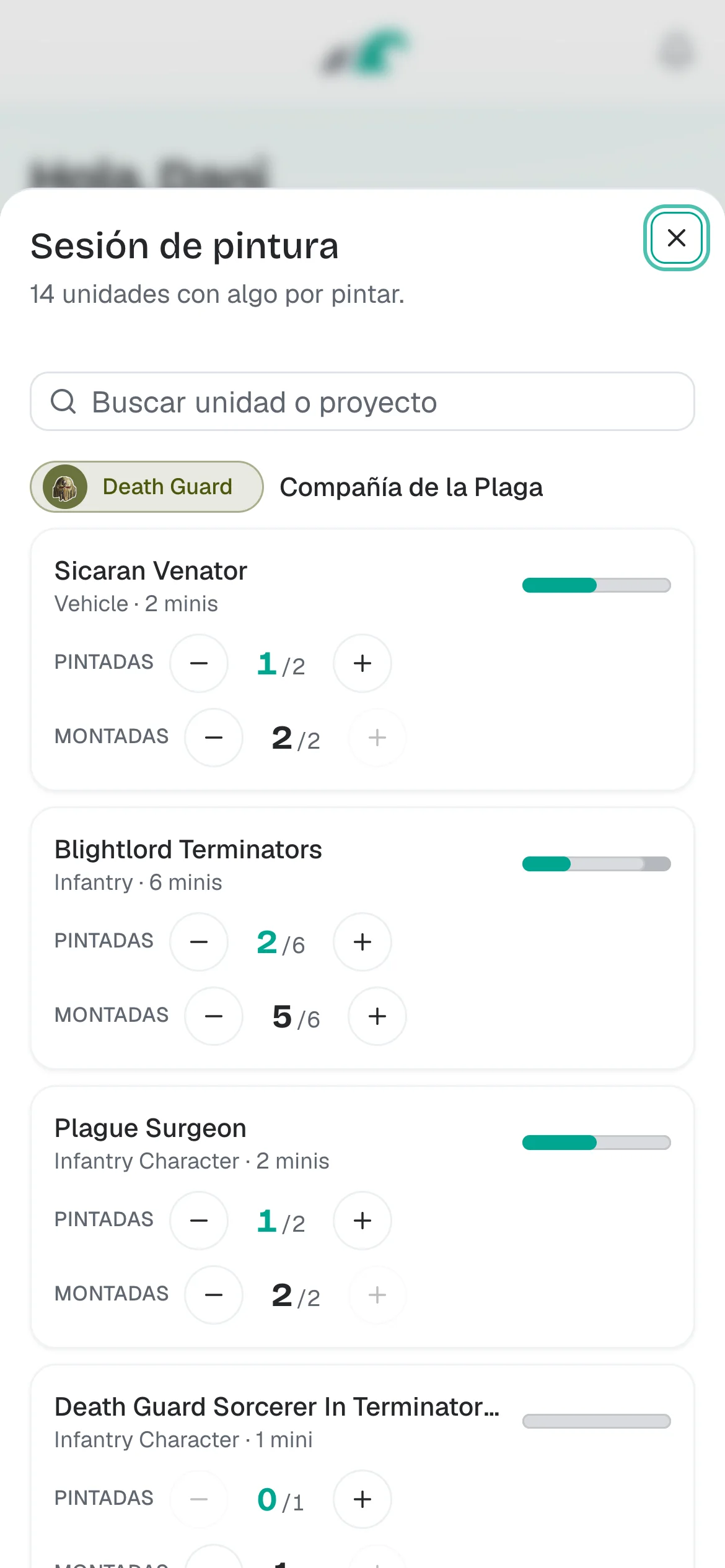 Marca lo que montas y pintas